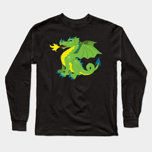 Cute Dragon Long Sleeve T-Shirt by LyddieDoodles